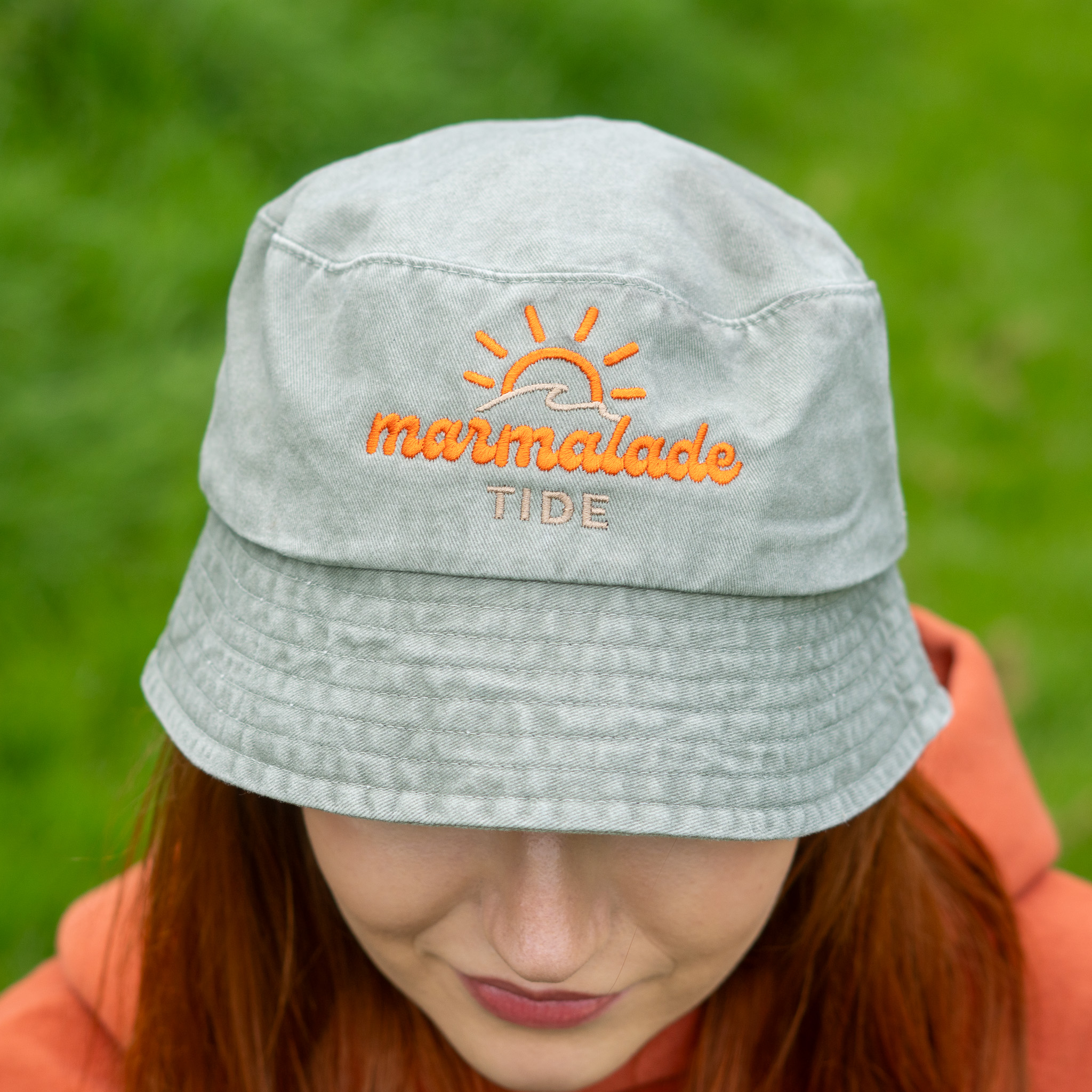 Marmalade Tide faded bucket hat Navy / Almond green - B-Stitch
